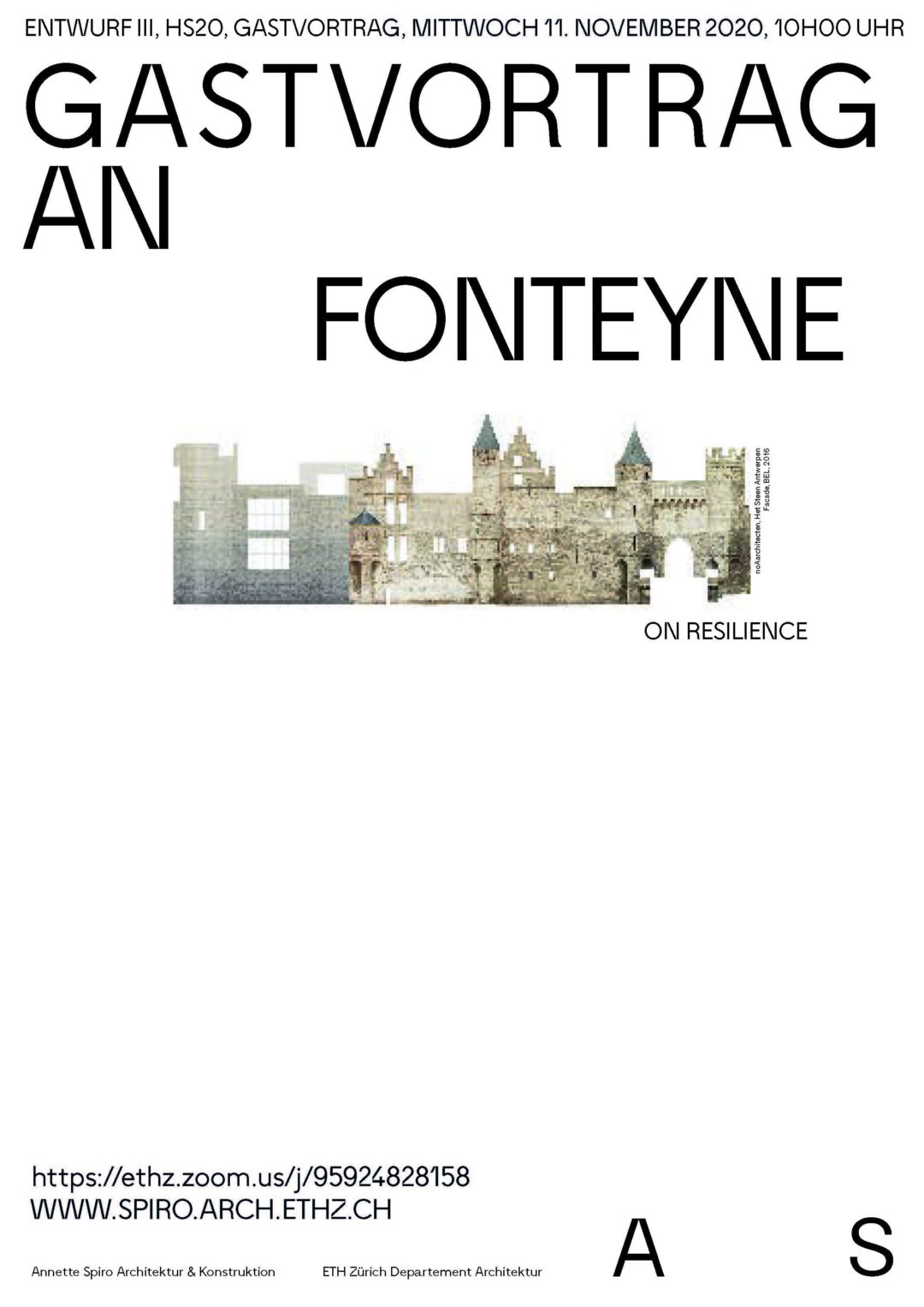 An Fonteyne. Gastvortrag, Mittwoch 11. November 2020