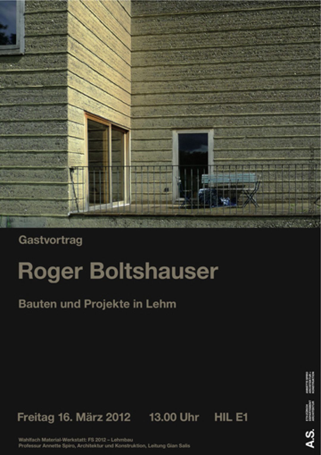 Roger Boltshauser. Bauten und Projekte in Lehm